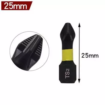 6.35mm Hex Screwdriver Bit Alloy Steel Black Hand Drill 25mm