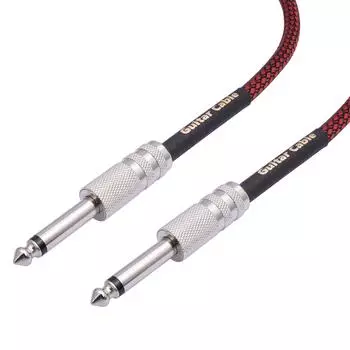 6.35mm Mono TS Male-to-Male Double-Shielded Audio Cable for Guitar & Keyboard 1m