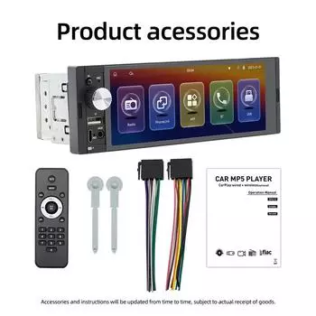 6,36-дюймовый автомобильный стереоплеер BT MP5 плеер RDS радио поддержка громкой связи телефон UDiskAUXin чёрный