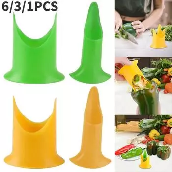 6/3/1 шт. Пластиковый инструмент для удаления сердцевины перца, разделитель сердцевины овощей, кухонный инструмент для перца, огурцов, помидоров green-1pcs