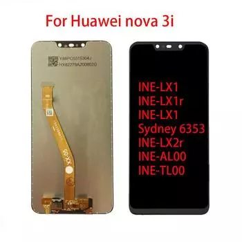 6,3-дюймовый ЖК-экран для Huawei Nova 3i INE-LX1, ЖК-дисплей, дигитайзер сенсорного экрана, полная сборка, датчик чёрный