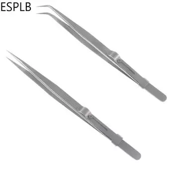 6.3 Slide Lock Stainless Steel Presicion Adjustable Tweezers Straight/Curved Tip Anti Static Tweezers for Jewelry Electronic Straight Tip