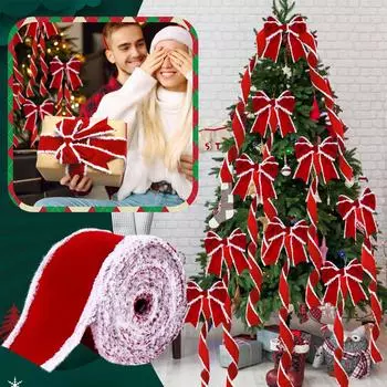 6.3 см Рождественское украшение своими руками Лента Ткань Ремесло Бархатная Лента-Бант S красный