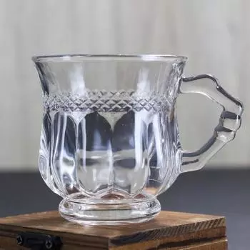 6/4/2/1 шт элегантные кофейные чашки с ручкой кавайные стеклянные кружки бокалы для вина напитки чашки кофейная и чайная посуда походные кофейные кружки 1pcs