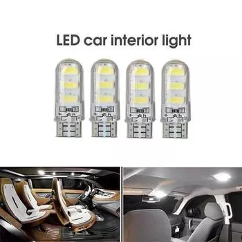 6/4/2/1 шт. T10 194 168 W5W 6 SMD 5730 Автомобильный светодиодный силиконовый корпус на танкетке номерного знака боковой указатель поворота 1Pcs красный