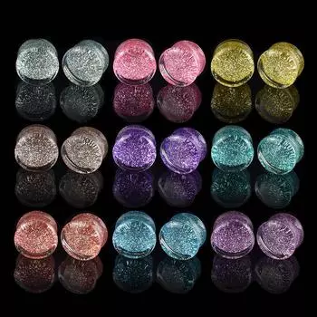 6-50 мм однотонные блестящие ушные манометры, туннели и заглушки, носилки для ушей, расширитель, ювелирные изделия для пирсинга ушей 6mm зелёный