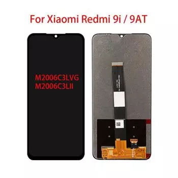 6,53-дюймовый ЖК-экран для Xiaomi Redmi 9i 9AT M2006C3LVG, сменный ЖК-дисплей с сенсорным экраном и дигитайзером в сборе For Redmi 9i чёрный