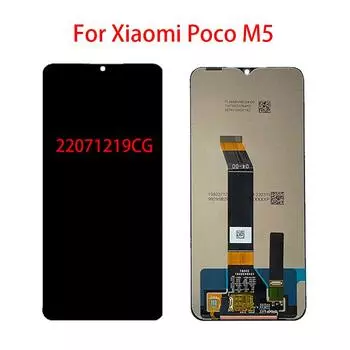 6,58-дюймовый ЖК-дисплей мобильного телефона для Xiaomi Poco M5, замена цифрового преобразователя сенсорного экрана в сборе чёрный