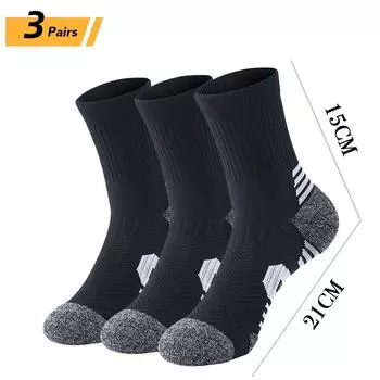6/5/3 пары мужских спортивных носков, спортивные дышащие носки для бега на открытом воздухе, компрессионные носки, хлопковые тренировочные длинные черные эластичные носки EU 38-45(US6-12)