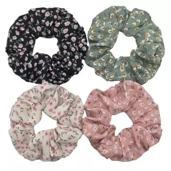 6/5/4 шт./набор Милые резинки для волос с цветочным принтом для женщин Эластичные аксессуары для волос Эластичная резинка Веревка Головной убор