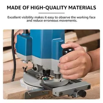 6,5-дюймовая прозрачная акриловая опорная пластина для фрезера, вспомогательный инструмент для деревообработки, универсальный комплект опорной пластины для фрезера с центрирующим штифтом и винтом