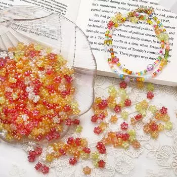 6,5 мм 20 шт., милые AB цвета, маленькие цветочные акриловые бусины для ювелирных изделий, ожерелья, браслетов, аксессуары светло-зеленый