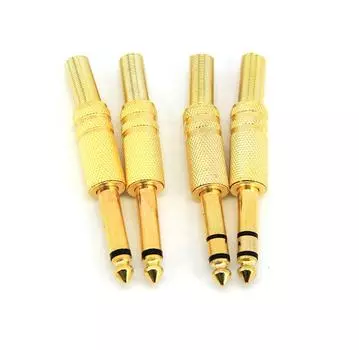 6.5 Позолоченный 6.35 мм Мужской 1/4 Моно стерео пайка аудио разъем Разъем Пайка 6.5 мм для KTV Mono