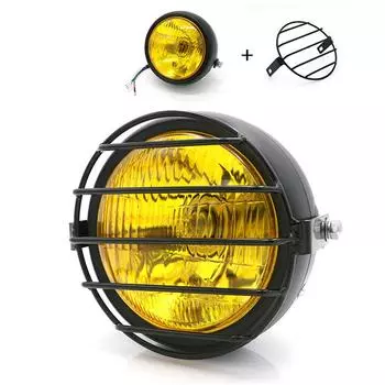 6,5 Ретро Мотоциклетная Светодиодная Фара + Защитная Решетка Фары для Honda Old School/Cruiser/GN125/Чопперы/Боббер/Кафе Рейсер/Кастом