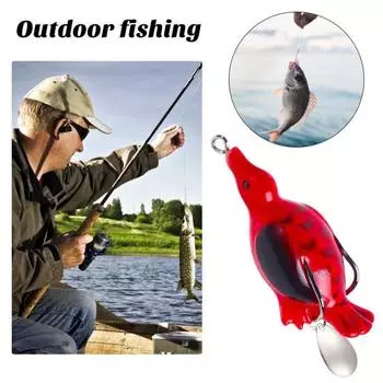 6,5 см/11,5 г рыболовная приманка в виде утконосов со спиннером с блестками, острый крючок, реалистичная верхняя вода, искусственная наживка в виде змеиной головы, лягушки, аксессуары для рыбалки на открытом воздухе D