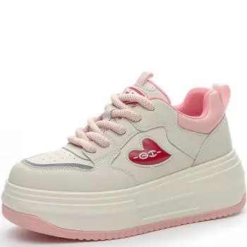 6,5 см натуральная кожа массивные кроссовки на плоской подошве ботинки новые весна осень женские вулканизированные удобные весенние ботильоны смешанных цветов обувь 34 розовый