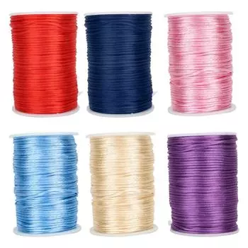 6,5 см нейлоновый плетеный атласный шнур для китайского узелкового плетения ювелирных изделий шнуры для рукоделия украшения Navy