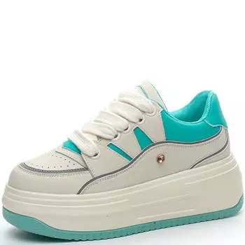 6,5 см новые натуральная кожа платформа танкетка модные женские весна лето удобные дышащие осенние массивные кроссовки вулканизированная обувь 34 бежевый