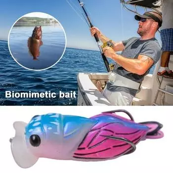 6.5CM/12.6G Topwater Cicada Lure с крючком Цветные усы Bionic Cicada Искусственная приманка для соленой воды зелёный