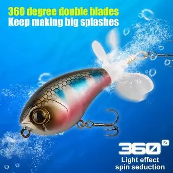 6.5CM/7G Topwater Fishing Lure Вращающиеся Двойные Пропеллеры Тройной Крючок Дальний Заброс Реалистичная Плавающая Бионическая Искусственная Приманка Пресная Вода Соленая Вода