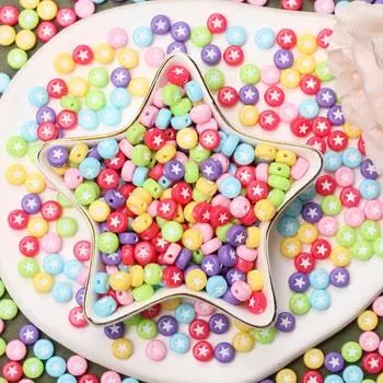 6.5mm Fashion Star Pattern 100Pcs Beaded Accessory DIY Necklace Bracelet