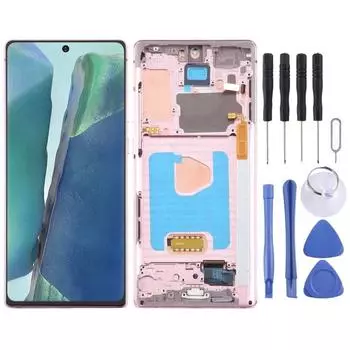 6,67-дюймовый OLED ЖК-экран в сборе с дигитайзером и рамкой For Samsung Galaxy Note20 розовый