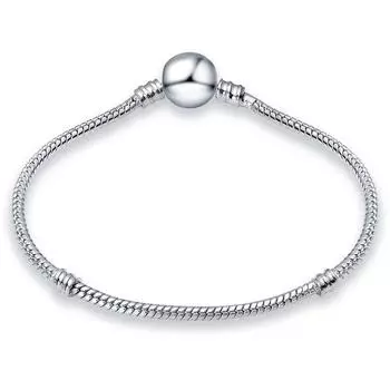 6,69-8,26 дюйма, серебряное покрытие, модная круглая бусина «Любовь», браслет-цепочка в виде змеи, подходит для оригинальных подвесок «сделай сам», из бисера, для изготовления ювелирных изделий 21cm