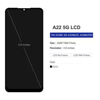 6,6 для Samsung A22 5G ЖК-дисплей сенсорный экран дигитайзер сборка заменить для Samsung A226 A226B SM-A226B/DSN дисплей