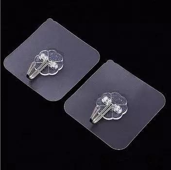 6*6 см водонепроницаемый прозрачный бесшовный крючок для ванной комнаты и кухни, прочный клейкий крючок без гвоздей