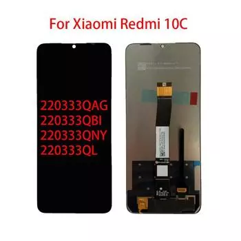 6,71-дюймовый ЖК-экран для Xiaomi Redmi 10C, замена дигитайзера сенсорного экрана в сборе с ЖК-дисплеем чёрный