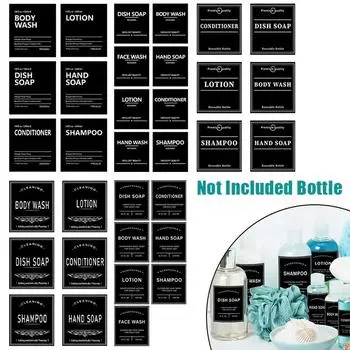 6/7/8/12 шт. Наклейка на этикетку для лосьона, шампуня, кондиционера, геля для душа, дозатора мыла, этикетки для ванной, душа, водонепроницаемые style 1