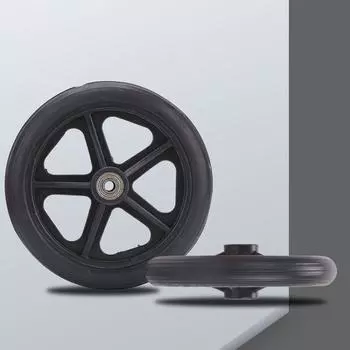 6/7/8 дюймов резиновые колеса гладкие гибкие сверхпрочные передние ролики для инвалидной коляски твердые колеса для тележки для покупок замена инвалидной коляски 6inch серый