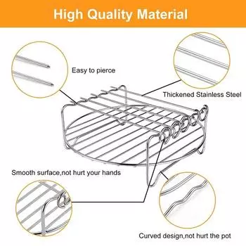 6/7/8/ дюймовая стойка для фритюрницы квадратная/круглая/прямоугольная держатель для гриля-барбекю сушилка для овощей и фруктов аксессуары для выпечки в аэрофритюрнице