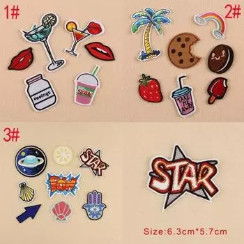 6/7/8 шт. вышивка пришить утюг на нашивке значок сумка одежда ткань аппликация DIY 3