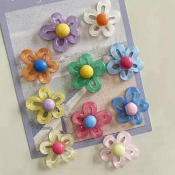 6/7/9 шт. Магнитные наклейки Цветочные аксессуары Украшения Желейные цветные наклейки на холодильник Доска объявлений Украшения 3 стиля 7pcs