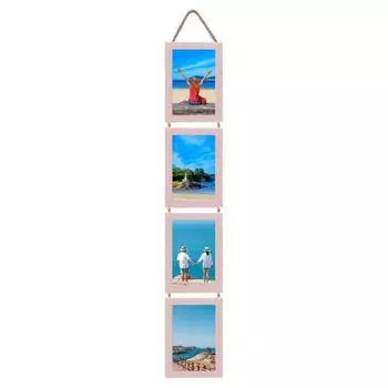 6/7-дюймовая настенная фоторамка в деревенском стиле из цельного дерева, вертикальная рамка для коллажа с прозрачным стеклом, DIY 4-открывающаяся фоторамка, настенное художественное украшение 6inch