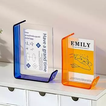 6/7-дюймовая плавающая фоторамка DIY двусторонняя горизонтальная вертикальная неоновая акриловая настольная декоративная фоторамка для домашнего офиса 6inch оранжевый