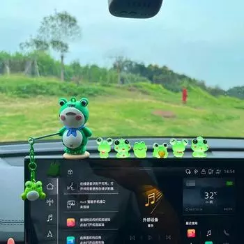6/7 шт. Одинокая лягушка, мультяшная автоцентральная консоль, украшение для офисного стола, аксессуары для кукол, аксессуары для декора интерьера автомобиля
