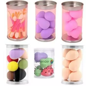 6/7 шт. Мини-спонж для макияжа, влажный и сухой, мягкий, для пудры, для теней, консилера, блендер для макияжа, инструмент с коробкой, аксессуары для макияжа