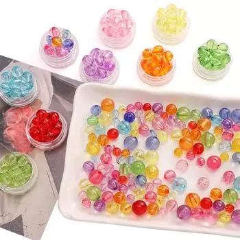 6/810 мм 50/100/200 шт./пакет Акриловые прозрачные бусины DIY Браслет Ожерелье Серьги Ювелирные изделия Аксессуары 6mm 200pcs/bag