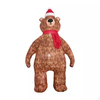 6,89 футов Рождественская надувная игрушка Медведь Забавная статуэтка Всепогодное уличное украшение Адаптер AU