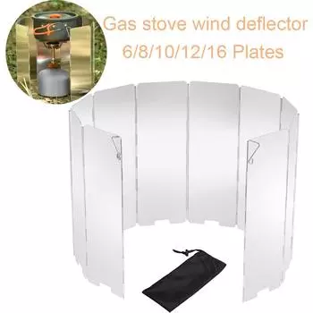6/8/10/12/16 пластин Алюминиевый ветрозащитный экран для плиты Ветрозащитный экран для кемпинга Товары для пикника Приготовление пищи Ветрозащитный экран
