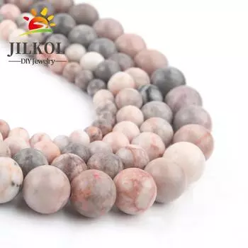 6/8/10/12 мм гладкие бусины из натурального камня розовая зебра яшма круглая бусина разделитель бижутерия бусины для изготовления украшений браслет ожерелье 6mm 61pc