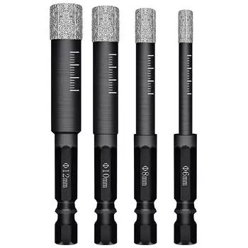 6/8/10/12 мм шестигранная ручка вакуумная пайка алмазные сухие сверла резак 6MM