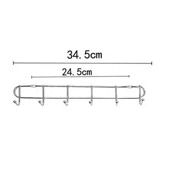 6/8/10 Крючков Кухонный Крючок для Одежды Настенный Крючок-Вешалка Настенный Крючок для Двери для Дома Кухни 6 Hooks-SILVER
