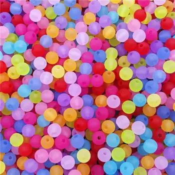 6/8/10 мм акриловые бусины ярких цветов «сделай сам», глазурь для браслета, ожерелья, ювелирные аксессуары 6mm 80PCS оранжевый