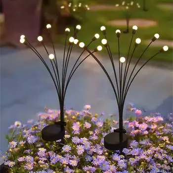 6/8/10 светодиодных солнечных светильников Firefly для улицы, качающихся на лужайке, водонепроницаемых, для ландшафтного дизайна двора, для украшения дорожек, для солнечных фонарей