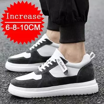 6/8/10CM Thick-soled Height-increasing Shoes Fashionable Men s Casual Shoes Men s Breathable Sports Shoes Increase Size 37-46 37