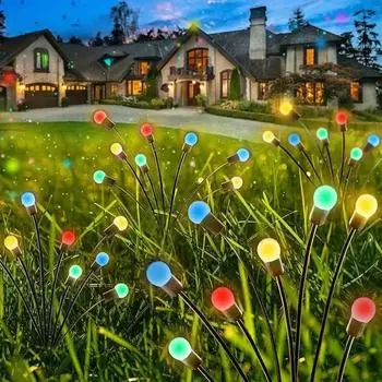 6/8/10L Solar Firefly Lights Waterproof Outdoor Garden Decoration Landscape Lights Lawn Lights Suitable for Festive Decoration. 6led