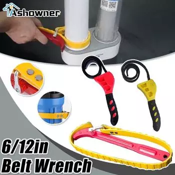 6/8/12 дюймов, ремень, регулируемый съемник масляного фильтра, гаечный ключ, инструменты, бытовой картридж, инструмент для разборки ремня 6 inch Red